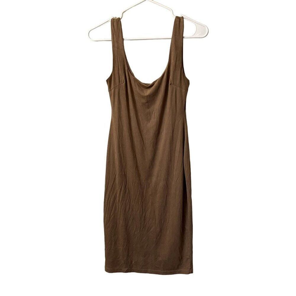 Akira Chicago Black Label faux leather sleeveless bodycon party dress scoop neck